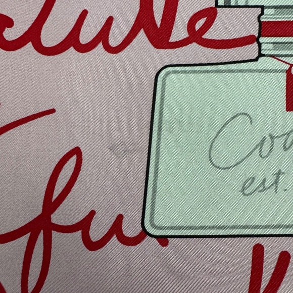 NWT HTF Coach 100% Silk Pink Perfume Bottles Scarf 27" - Picture 5 of 6